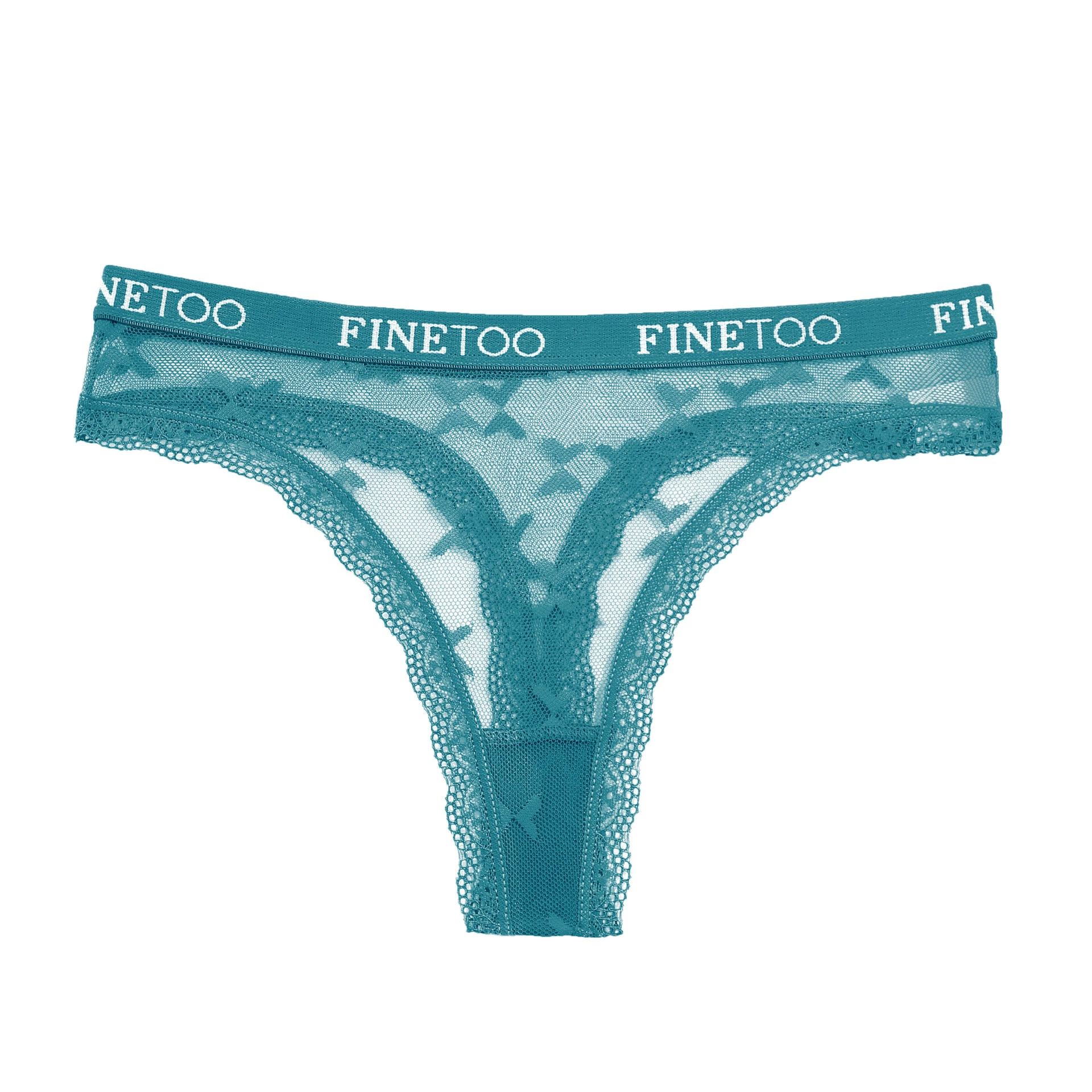 Слика (Finetoo) низкая талия кружевной бабочковый рисунок, полупрозрачная сетка, женский размер S–XL