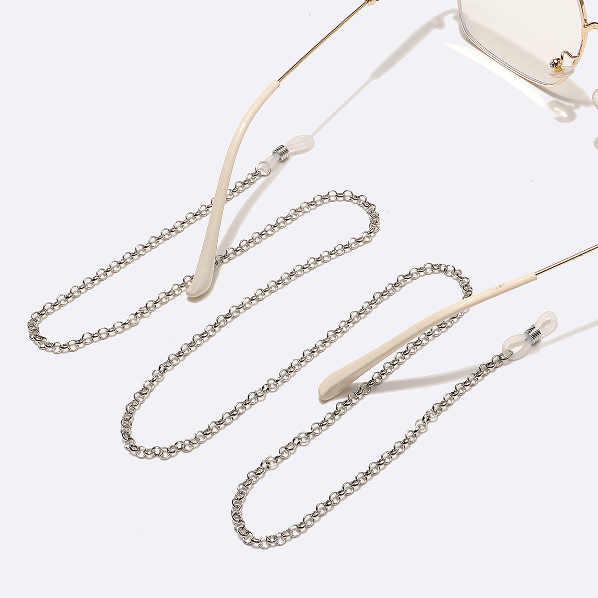 Unisex Gender Fashion Style Fashion Simple Heart-shaped Round Silver Plated Alloy Glasses Chain