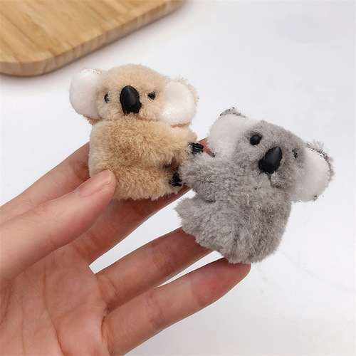 Cute little koala hairpin side plush koala hairpin Internet celebrity same style side clip top clip shark clip small size