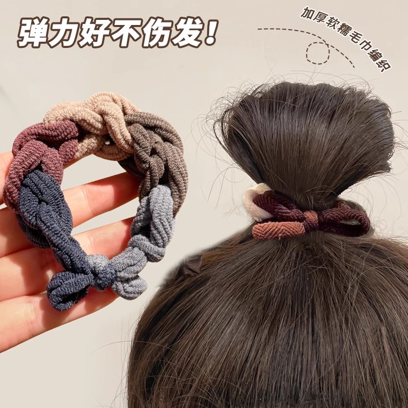 Zhao LuSi con el anillo de cabello de alta gama de mujeres color trenzado cuerda de cabeza 2025 nuevo pellizco cuero de cabello de alta elasticidad accesorios para el cabello