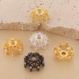 �߱�ɫ18K��ɫ�yɫ��ʯ���� ��̖16mm��ñ diy�ֹ�����ˮ�����