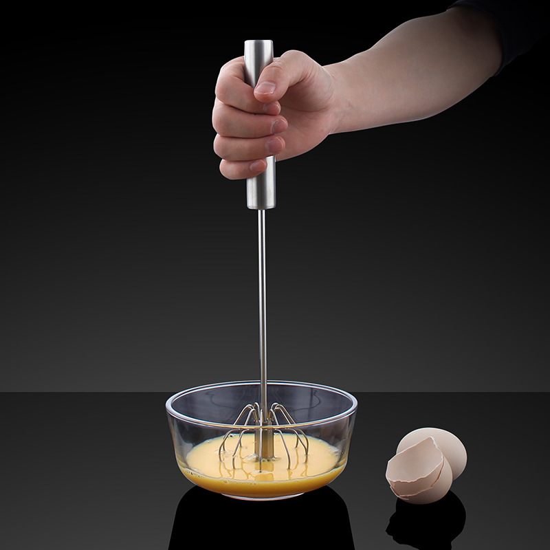 Stainless Steel Semi-automatic Egg Whisk Handheld Baking Mixer_voghion.com