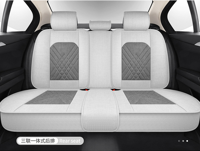 Cotton and Linen Car Seat Cushions for All Seasons, New Fabric Seat Cushions, Linen Seat Covers, Car Supplies, Seat Covers, All-Inclusive