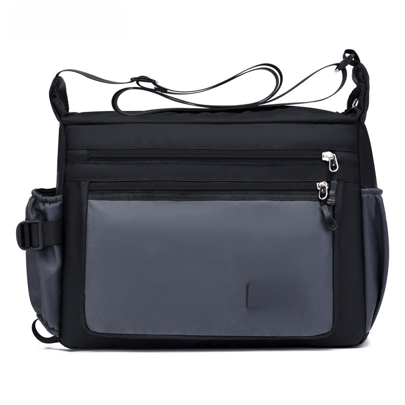 Men's Single Shoulder Bag, New Korean Style, Can Hold Water Cup, Business Crossbody Bag, Large Capacity, Multi-Layer Men's Outdoor Casual Bag