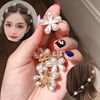 Hairpins, hair accessory, crab pin from pearl, cute hairgrip, Japanese and Korean, internet celebrity, simple and elegant design