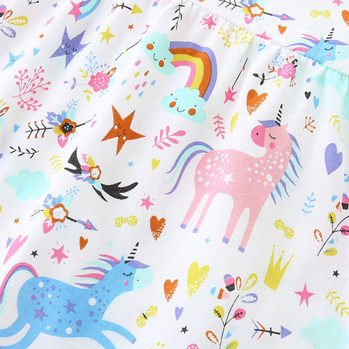 Supply girl's dress, European and American style cartoon unicorn print princess dress, 26 summer new children's dress