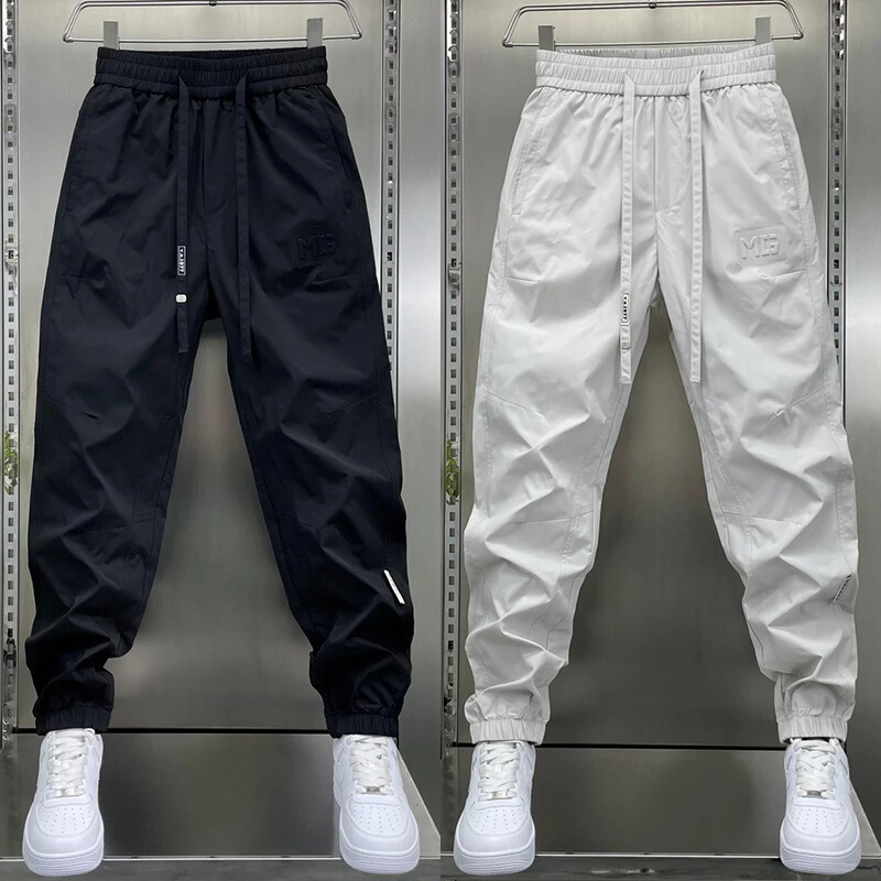 2025 Summer Thin Quick-Drying Casual Pants Men's Fashion Versatile Leggings High-End Youth Breathable Pants