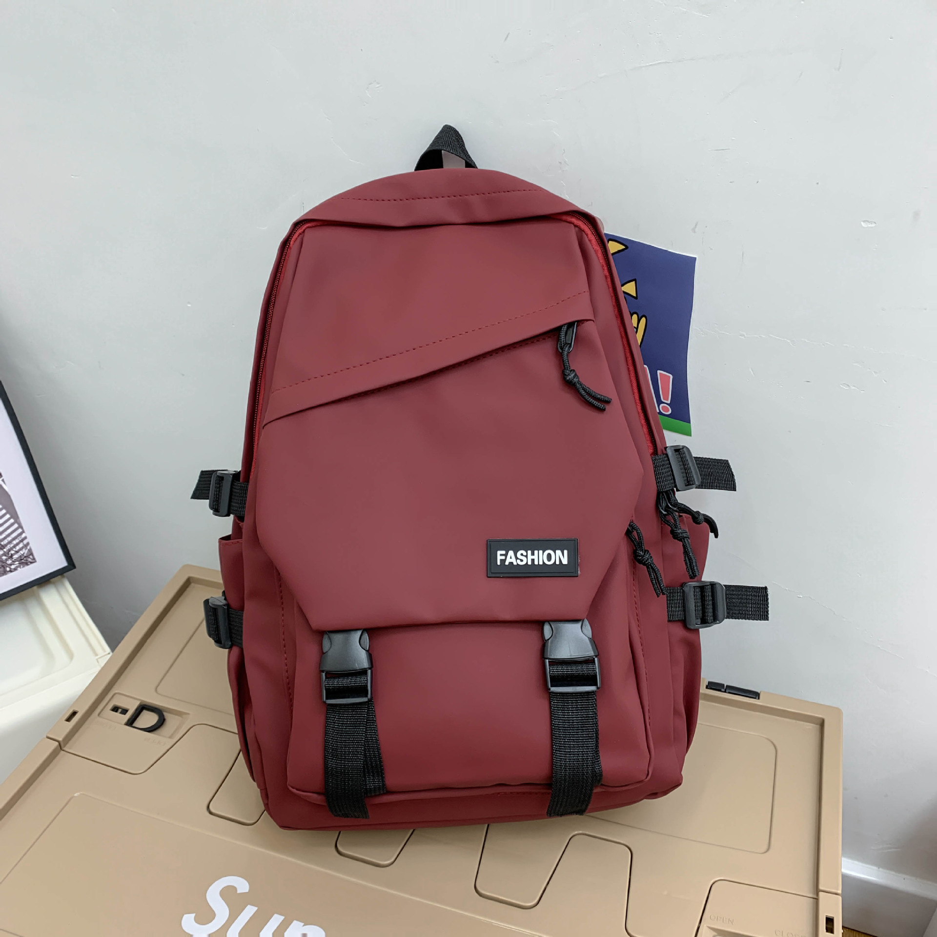 Mochila Escolar para Portátil de Cuero PU Impermeable y Transpirable image 7