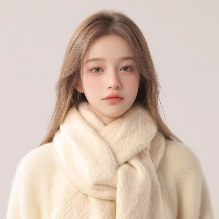 山羊绒围巾女披肩镂空长款纯羊绒围脖保暖情侣秋冬款百搭韩版毛绒