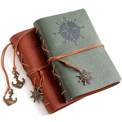 Retro European pirate strap notebook creative nautical travel ledger loose-leaf portable diary