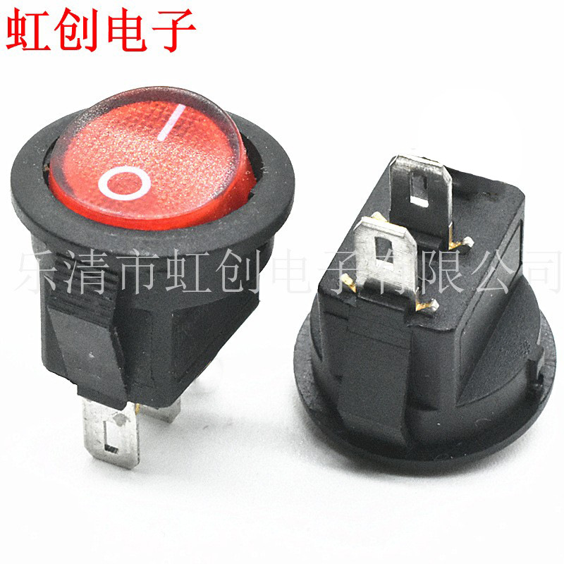特小圆 船形开关 透明红盖 KCD11 3A 250VAC 6A 125VAC 两脚两档