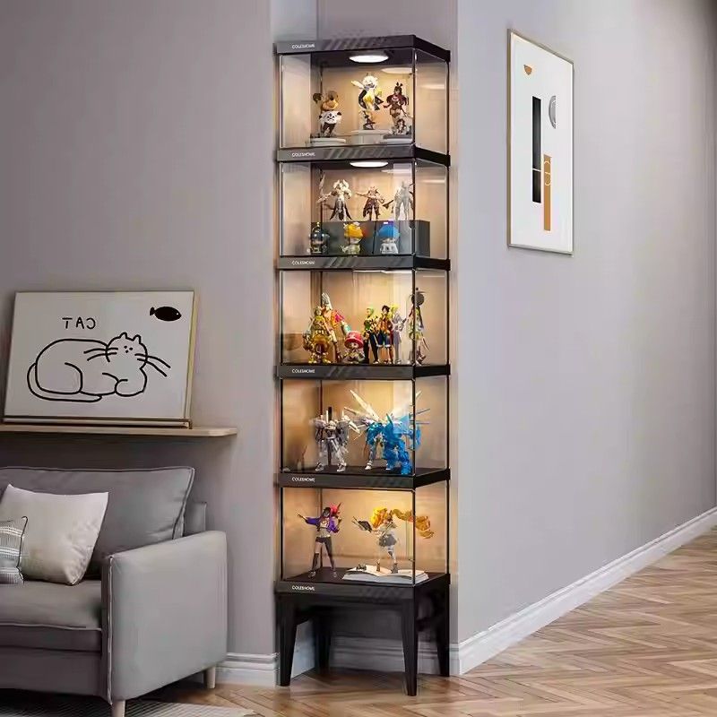 手办乐高展示柜积木收纳盒家用高达仿亚克力玩具模型透明陈列架子