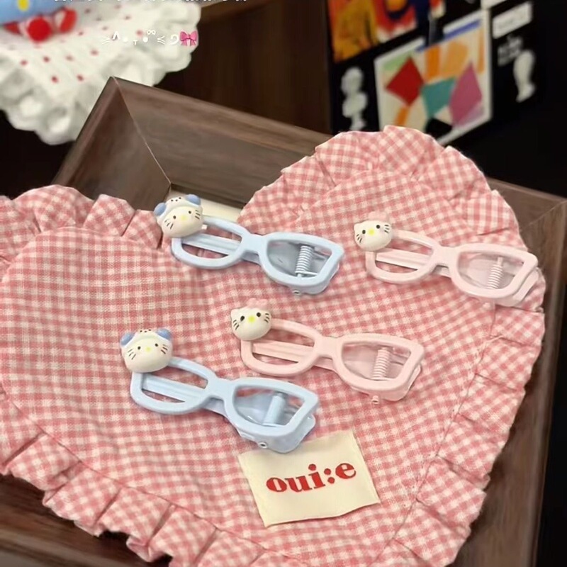 Spring and Summer New Cartoon Sweet Glasses Hairpin Hair Accessories Girls Hair Stamp Bangs Ins Cute Girls Glasses Hairpin