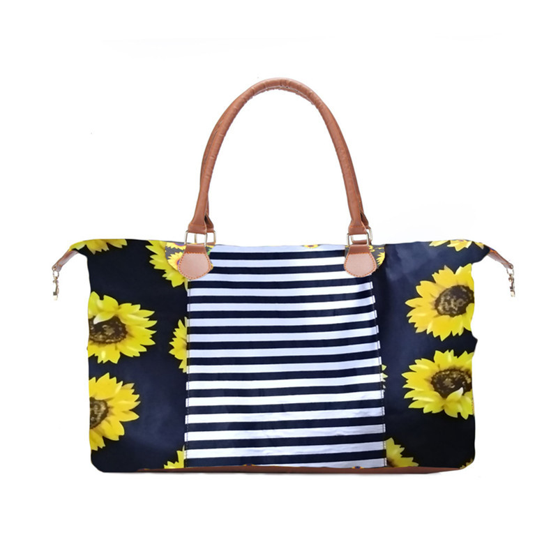 Women's Large Canvas Sunflower Vintage Style Square Zipper Travel Bag display picture 5