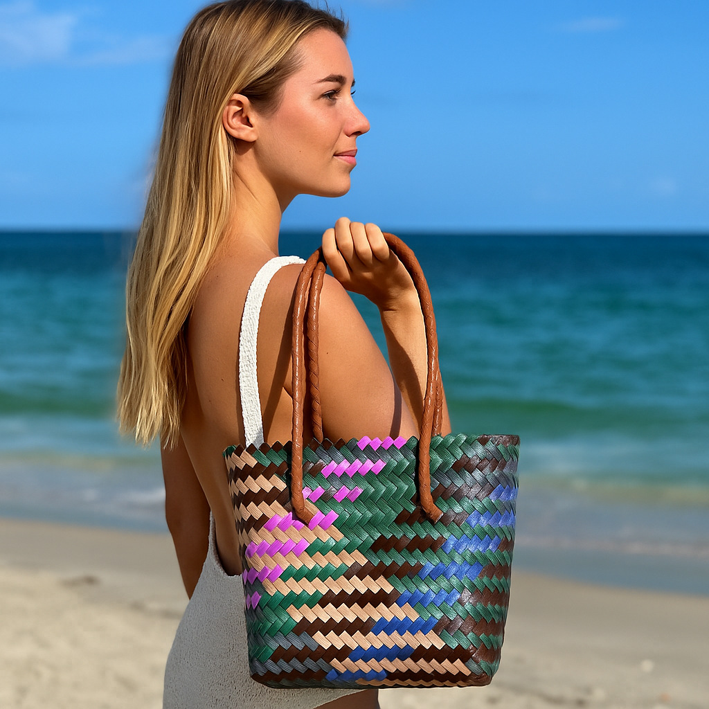 防水斜纹编织包大容量手提包伴手礼手提包包现货批发厂家直销源头