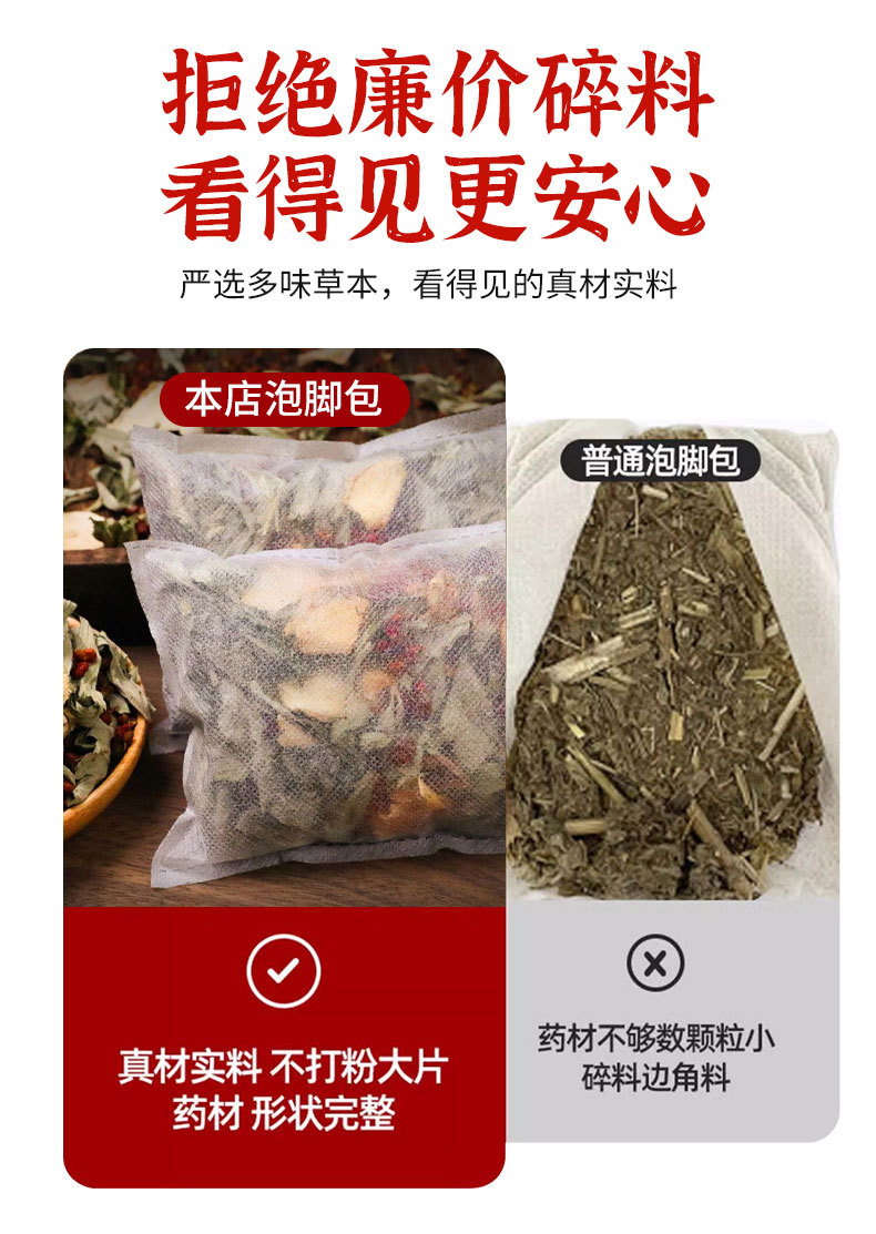 Herbal Foot Soak Bags with Mugwort Safflower Ginger and Sichuan Pepper 30 Bags x 30g Traditional Warming Foot Bath key features