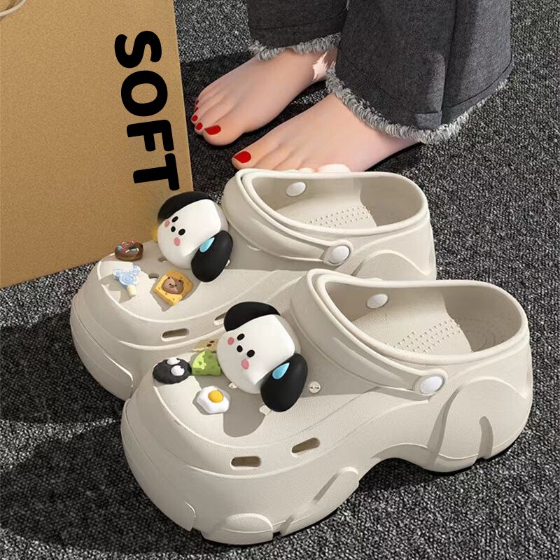 7.0cm Height-Increasing Clogs for Women, Summer 2025 New Cute Platform Thick-Soled Comfortable Non-Slip Closed-Toe Sandals