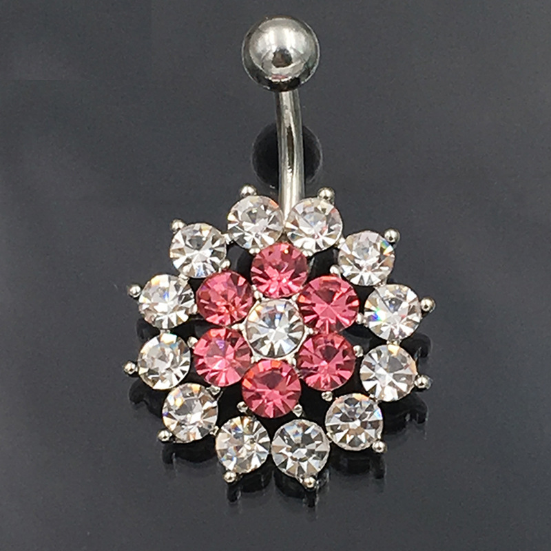 Anello floreale squisito in acciaio inossidabile con diamanti_voghion.com