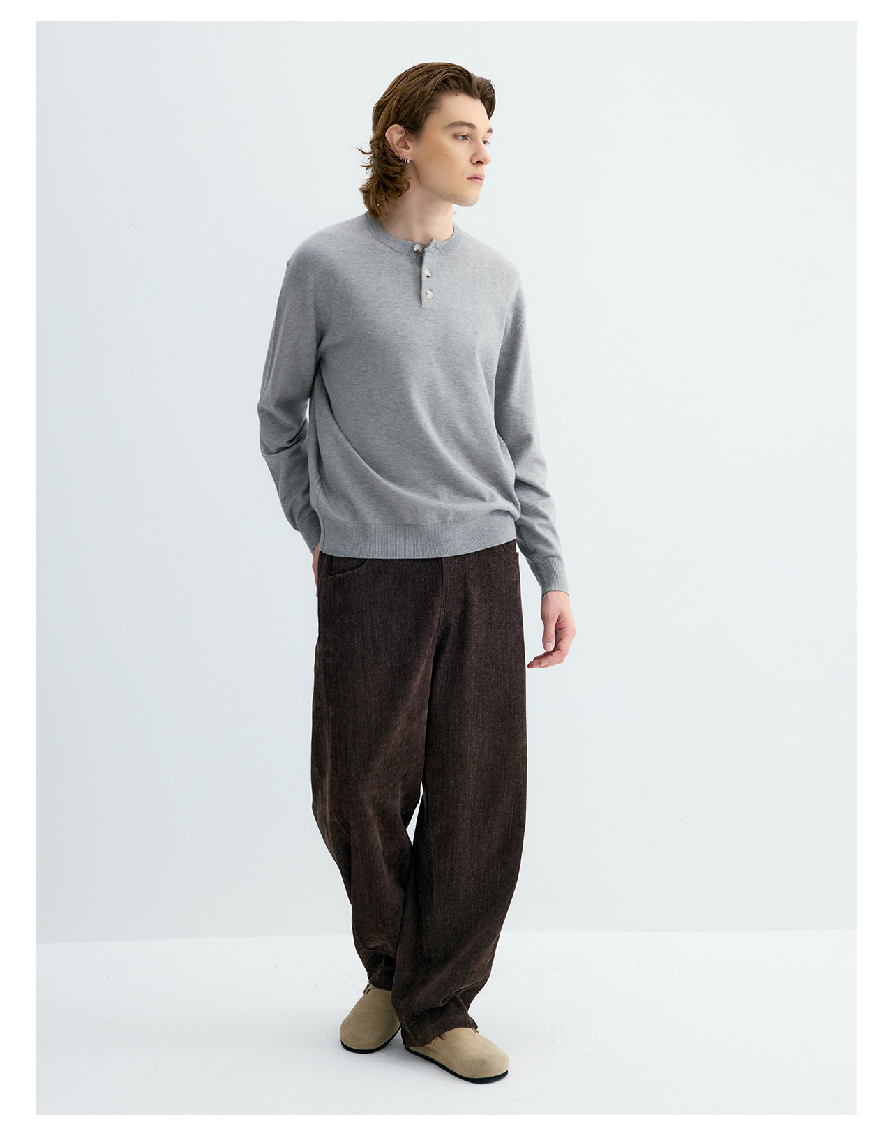 UNF 250g Henley Knit Sweater