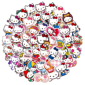 50 pieces hellokittyKT cat graffiti stickers scooter guitar water Cup trolley case PVC waterproof stickers