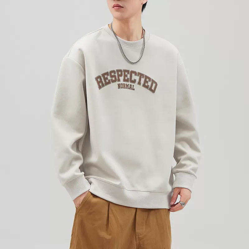 尚谷男装 卫衣印花秋季新款日系潮流休闲宽松简约外穿上衣卫衣男