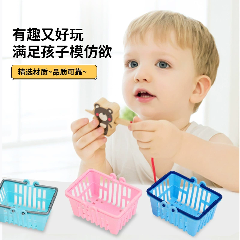 Домашняя игрушка Кукольный домик Аксессуары для супермаркета двойная ручка мини-корзина корзина для покупок Моделирование корзины для овощей