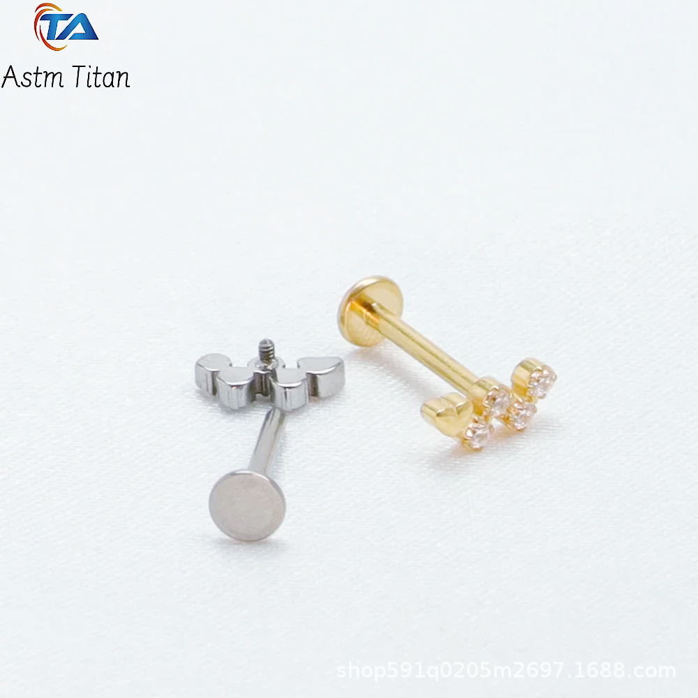 Labret piercing jewelry detail image
