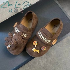 复古全包勃肯鞋女2025秋季休闲一脚蹬懒人平底单鞋磨砂博肯豆豆鞋