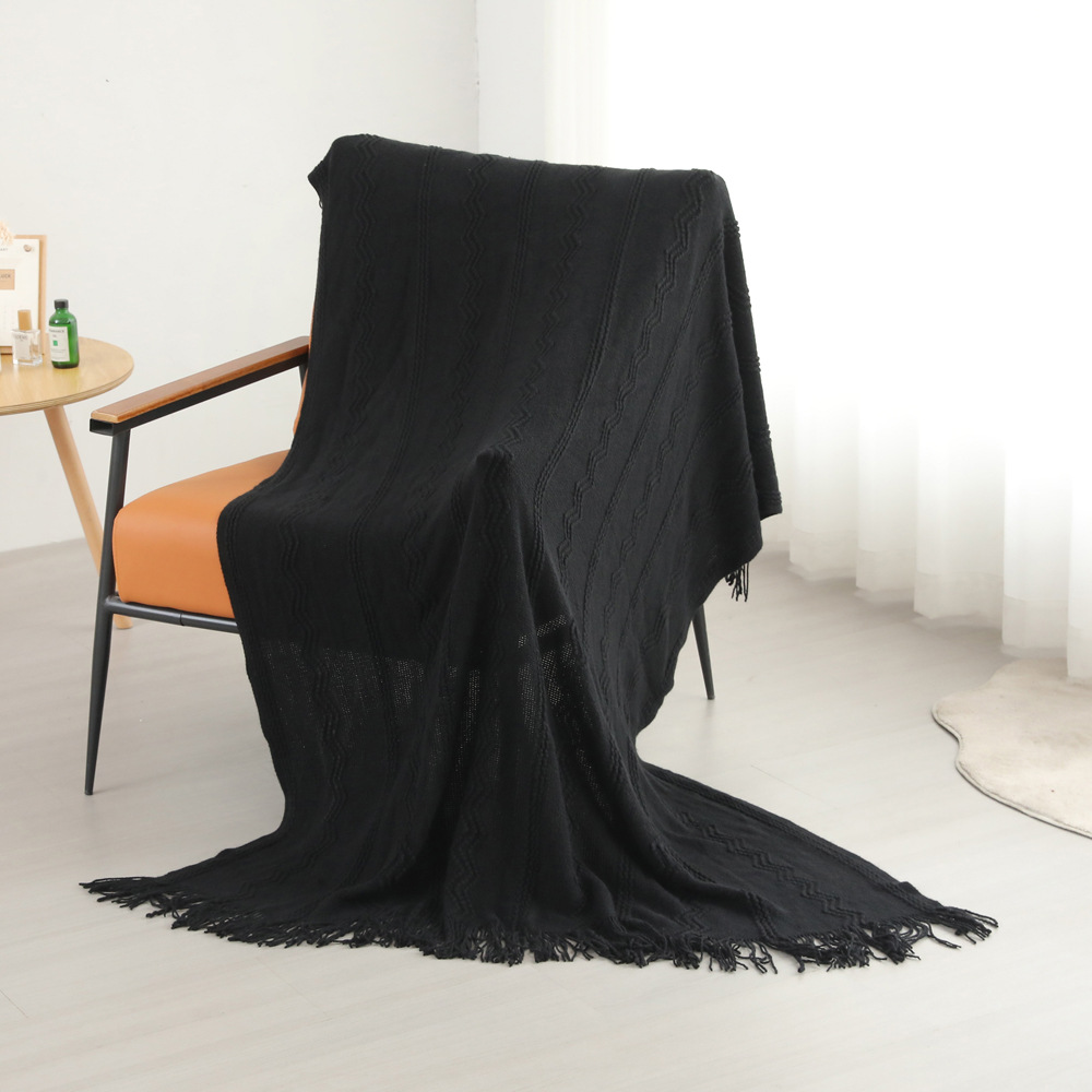 Manta de punto, manta de sofá, estilo nórdico, manta casual de color sólido simple, manta de aire acondicionado, manta de siesta de oficina, manta