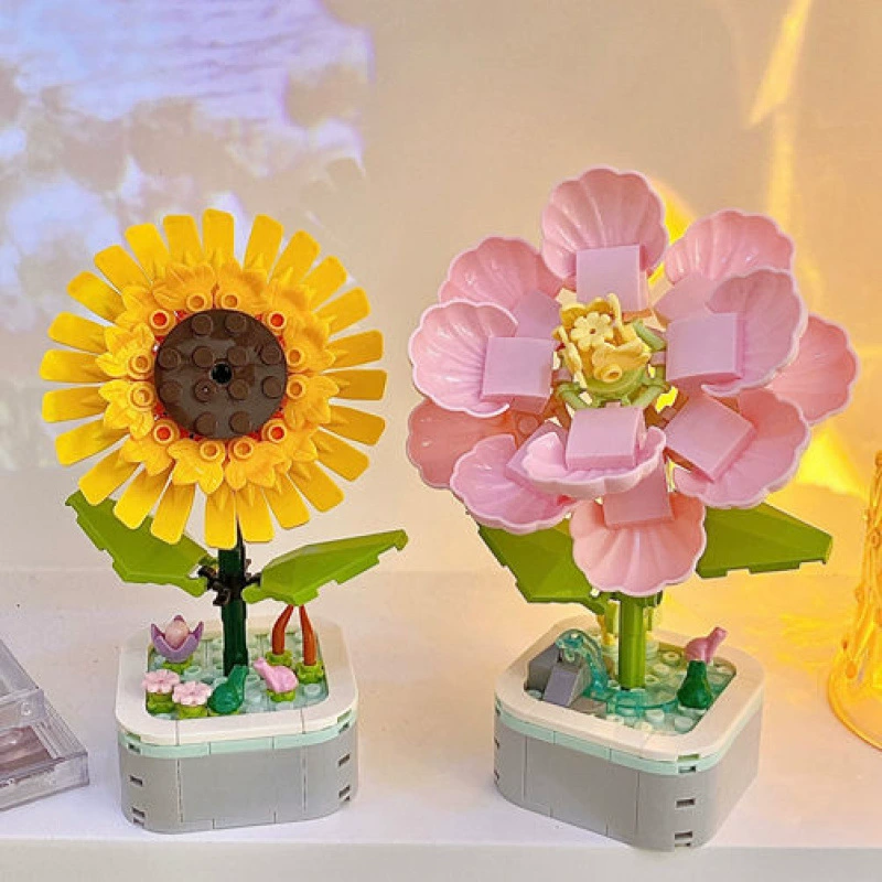 Конструктор, игрушка, букет, цветной, детский ручной DIY, оптом