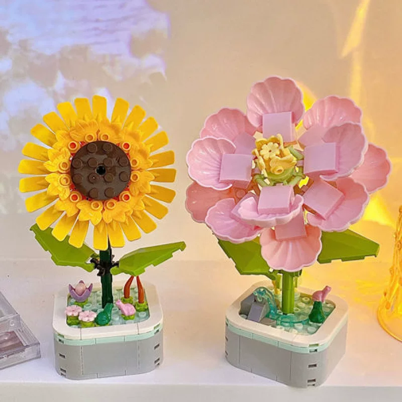Конструктор, игрушка, букет, цветной, детский ручной DIY, оптом