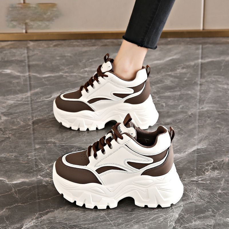 老爹鞋女2025新款轻便休闲运动鞋小个子厚底增高8CM女鞋跨境批发