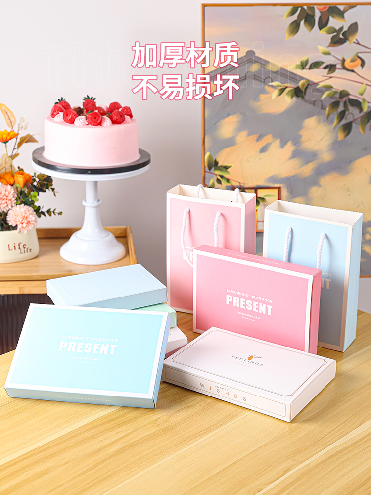 Cuchillo y tenedor caja de pastel de cumpleaños cubiertos cajas de papel una vez cuchillo y tenedor caja de vela se puede personalizar estampado