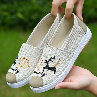 Old Beijing Cloth Shoes Women's Shoes Spring and Autumn New Flat Casual Canvas Shoes All-match Soft-soled Mother Shoes