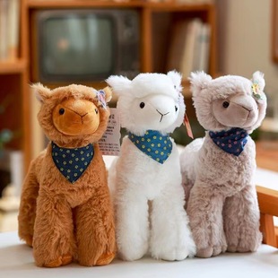 Cute scarf alpaca plush toy doll grass mud horse doll girl sleeping hug doll gift wholesale