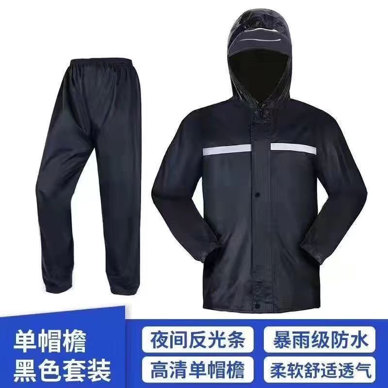 Fábrica de comercio exterior al por mayor impermeable grueso impermeable traje de pantalón montar todo el cuerpo anti-lluvia vehículo eléctrico reflectante impermeable dividido