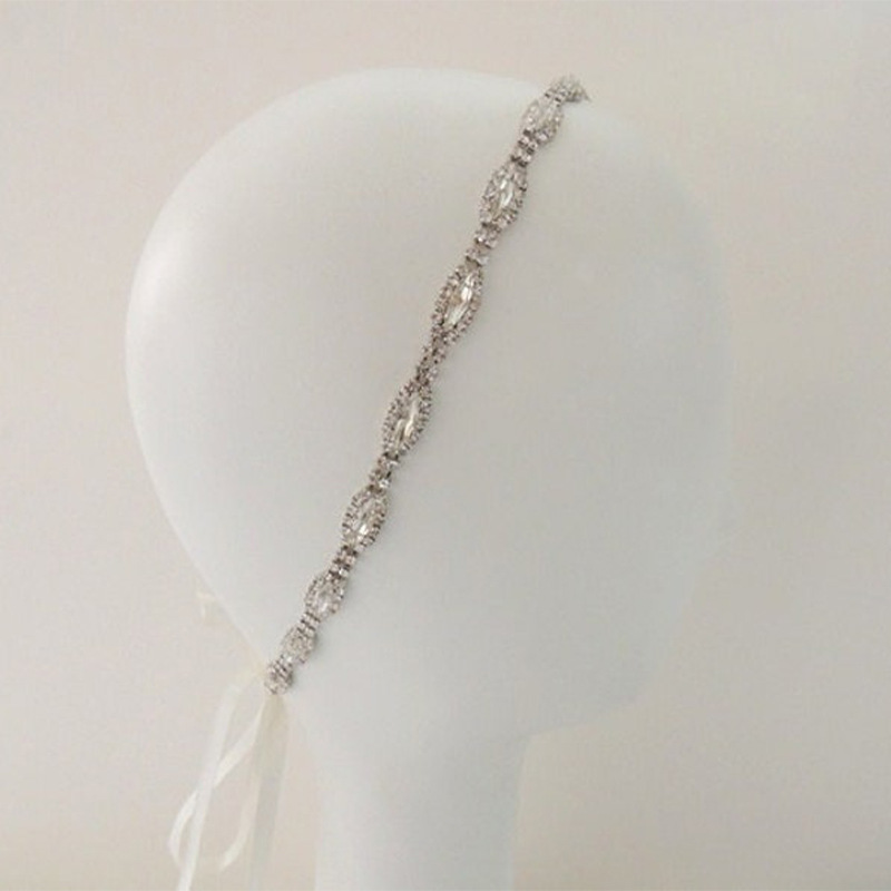 new hair chain metal alloy rhinestone chain headband hair accessories bride wedding simple headdress female headd_voghion.com