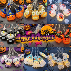 ハロウィンカボチャランタン 2025 新しいストリングライト diy アレンジメントストリングライト子供の装飾ショッピングモールの窓アレンジメントライト
