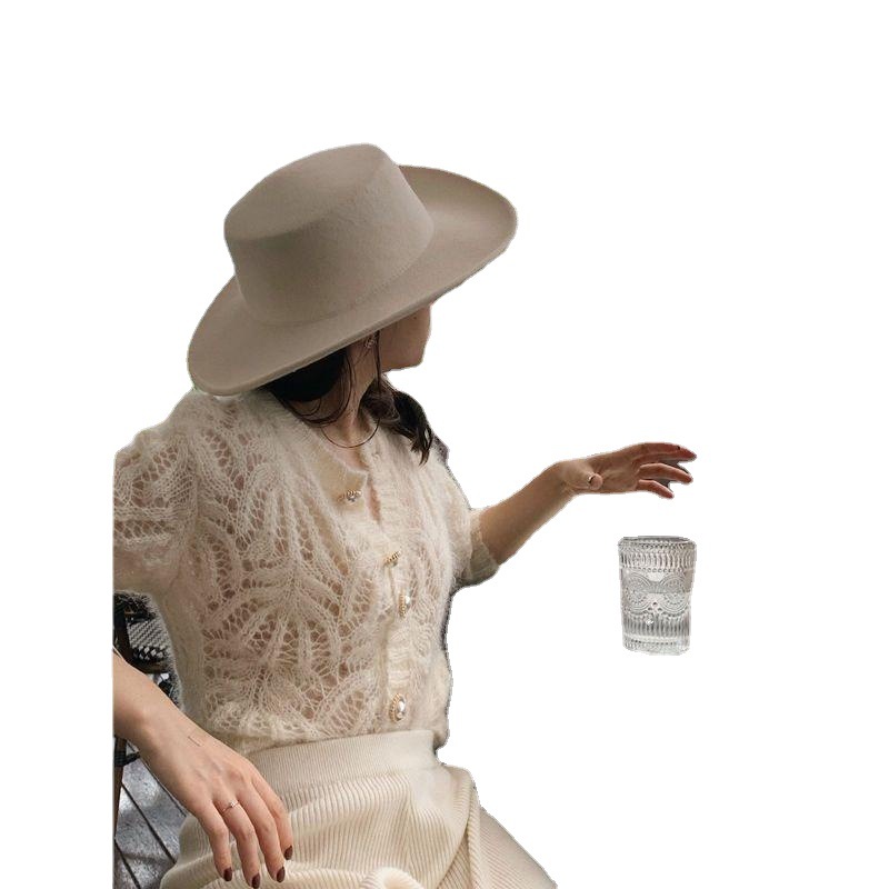 【Kasjmierfamilie】 Dunne wollen damesvestjas met uitgehold mohair gebreid temperament, gecombineerd met een korte_voghion.com