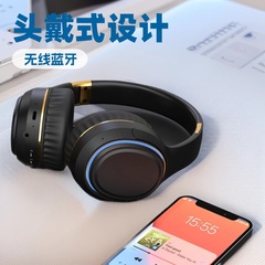 跨境新款立体声头戴式蓝牙耳机重低音炫彩灯伸缩折叠无线耳麦批发