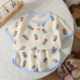 New Children's Double-layer Gauze Shorts Short-sleeved Pajamas Summer Thin Cotton Home Clothes suit for Boys and Girls