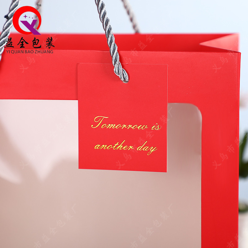 Bolsa de regalo tipo ventana para el Día del Maestro, cumpleaños, embalaje de flores, tarjeta de regalo, recuerdo, bolsa de papel, venta al por mayor image 6