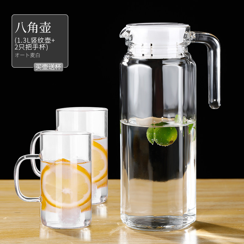 Gran capacidad ins hervidor de agua transparente engrosado hervidor de agua fría conjunto de hervidor de agua fría casero hervidor de jugo de vidrio