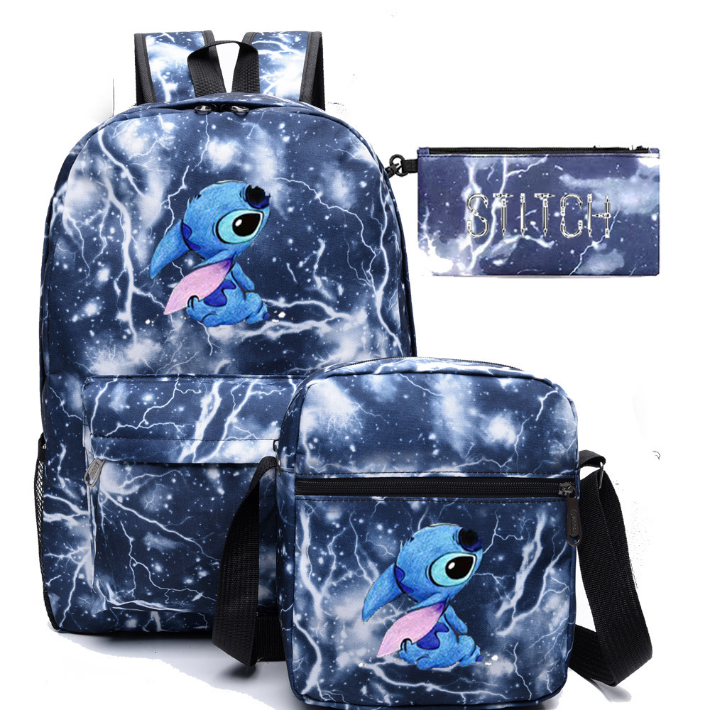 Puntada mochila bolsa de hombro Deportes masculino y femenino estudiante de secundaria bolsa de tres piezas conjunto estrella del bebé