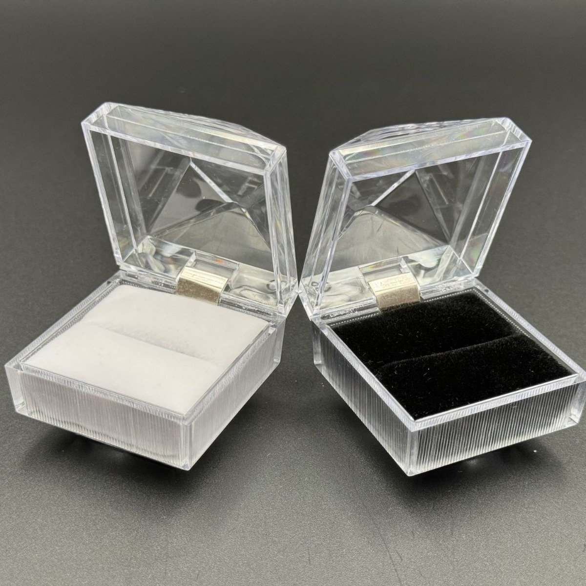 Caja de Almacenamiento de Acrílico Transparente de Fábrica Xuhui, Caja para Anillos y Aretes, Caja de Joyería con Tapa Abatible