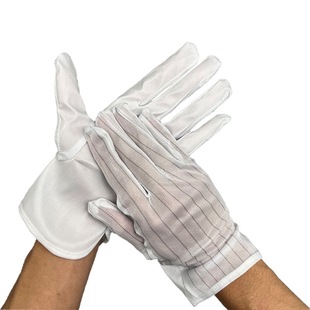 Anti-static PU gloves wholesale electronics factory PCB circuit board special sulfur-free dustproof stripe white PU coated gloves