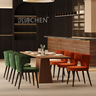 Theme Restaurant Solid Wood Table and Chair Combination Self-Service Western Restaurant Catering Hotel Hotel B&B Commercial Dining Table and Chairs New Style