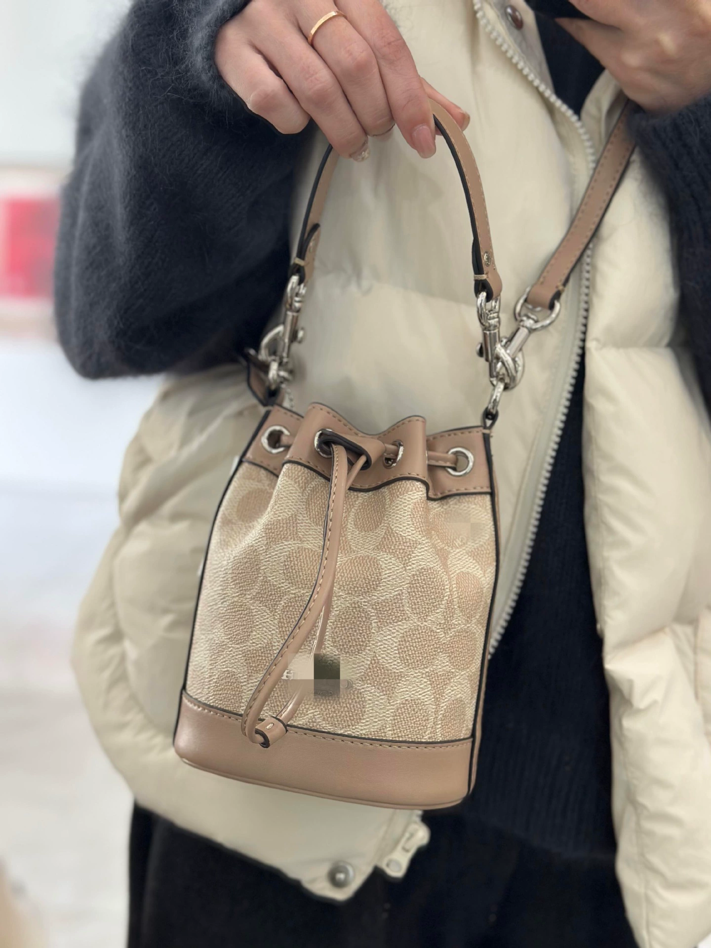 One-shoulder bag, purse, shoulder bag, bucket, drawstring