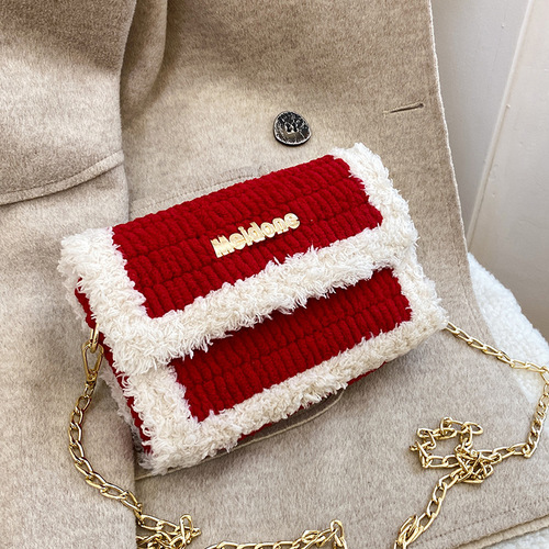 diy bag versatile letter hand-woven bag fashion grid homemade material bag versatile hand-woven shoulder crossbody