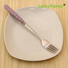 Japanese fork stainless steel, ceramic cute tableware solar-powered, South Korea, sunflower